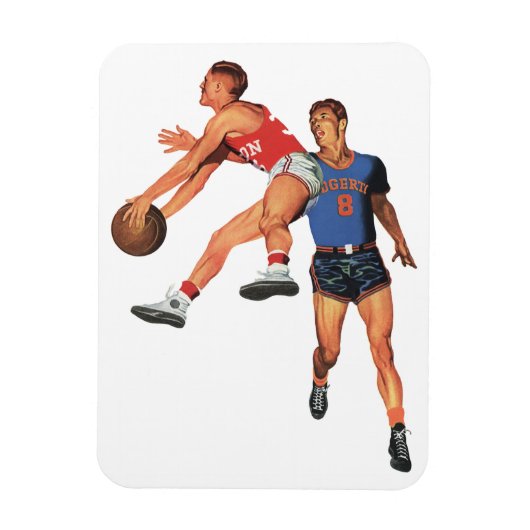  Sport, Basketball-spelers in een game Magneet (Verticaal)