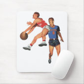  Sport, Basketball-spelers in een game Muismat (Met muis)