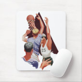  Sport, Basketball-spelers in een game Muismat (Met muis)