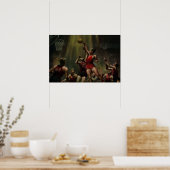  sport Basketball, spelers in een game Poster (Keuken)