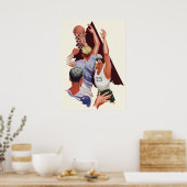  Sport, Basketball-spelers in een game Poster (Keuken)