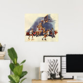  sport Basketball, spelers in een game Poster (Thuiskantoor)