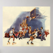  sport Basketball, spelers in een game Poster (Voorkant)