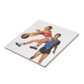  Sport, Basketball-spelers in een game Tegeltje (Zijkant)