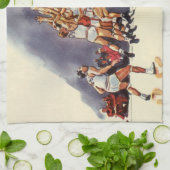  sport Basketball, spelers in een game Theedoek (Gevouwen)