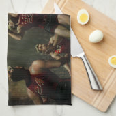 sport Basketball, spelers in een game Theedoek (Quarter Fold)