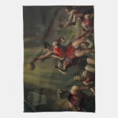 sport Basketball, spelers in een game Theedoek (Verticaal)