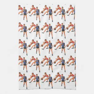 Sport, Basketball-spelers in een game Theedoek