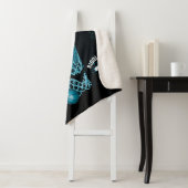 Sport Basketball - Zwart en Babyblauw Sherpa Deken (In situ)