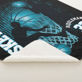 Sport Basketball - Zwart en Babyblauw Sherpa Deken (3/4)