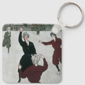  sport, basketbalspelers voor vrouwen in het spel sleutelhanger (Achterkant)
