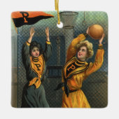  sport, basketbalteam voor vrouwen bij Game Keramisch Ornament (Voorkant)