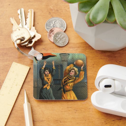 sport, basketbalteam voor vrouwen bij Game Sleutelhanger (Bureau)