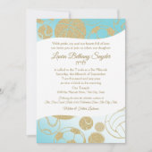 Sport Bat Mitswa blauw en goud Kaart (Voorkant)