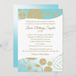 Sport Bat Mitswa blauw en goud Kaart