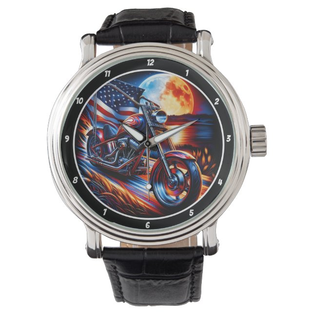 Sport Bike, American Moonlit Ride. Horloge (Voorkant)