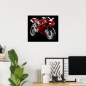 Sport Bike Racing Motorcycle Poster (Thuiskantoor)