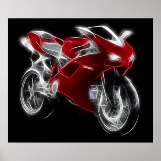 Sport Bike Racing Motorcycle Poster (Voorkant)