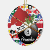 Sport Billiards Pool Player - Kerstmis Keramisch Ornament (Links)