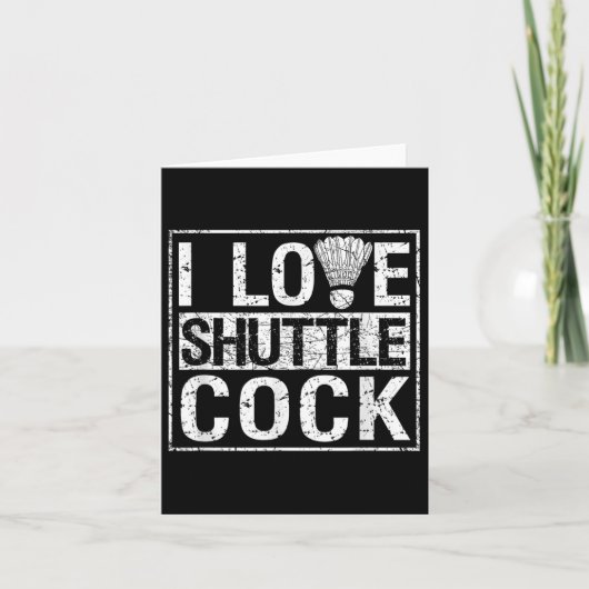 Sport Birdie Grappige Badmintonspelers Ik Hou Van  Kaart (Voorkant)
