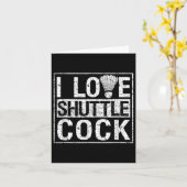 Sport Birdie Grappige Badmintonspelers Ik Hou Van  Kaart (Gele Bloem)