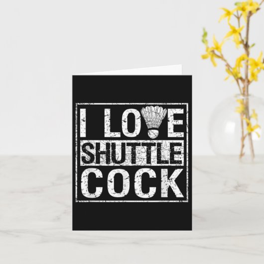 Sport Birdie Grappige Badmintonspelers Ik Hou Van  Kaart (Gele Bloem)