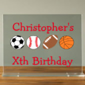 Sport Birthday Acryl Bord