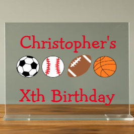 Sport Birthday Acryl Bord