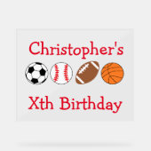 Sport Birthday Acryl Bord (Voorkant)