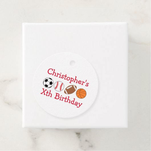 Sport Birthday Bedankjes Labels (In situ)