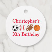 Sport Birthday Bedankjes Labels (Voorkant)