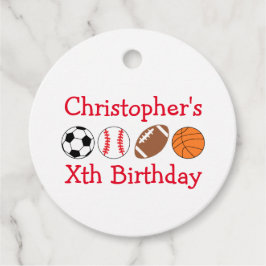 Sport Birthday Bedankjes Labels