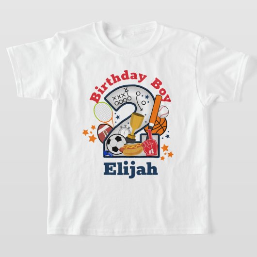 Sport Birthday Boy Al Star Second Birthday Shirt (Laagn)