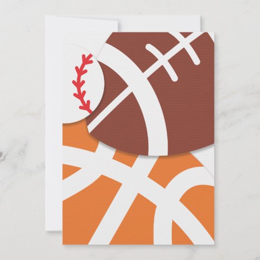 Sport Birthday Invitation Kaart (Achterkant)