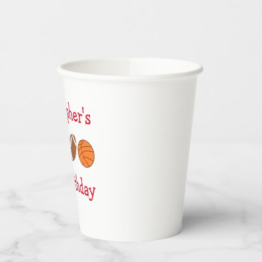 Sport Birthday Papieren Bekers (Links)