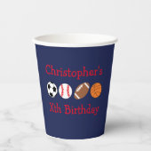 Sport Birthday Papieren Bekers (Voorkant)