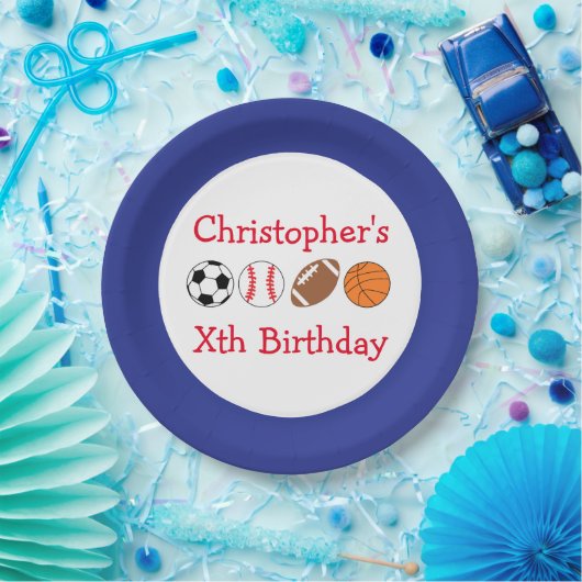 Sport Birthday Papieren Bordje (Feest)