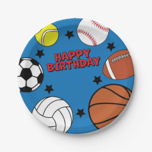 Sport Birthday partijgepersonaliseerd Papieren Bordje