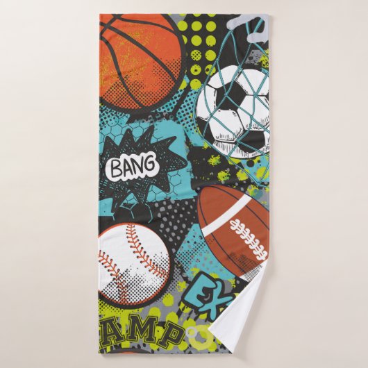 Sport Birthday Party I Sport Balls Badhanddoek (Badhanddoek)