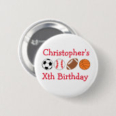 Sport Birthday Ronde Button 5,7 Cm (Voorkant /achterkant)