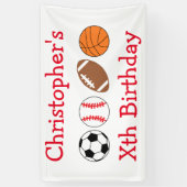 Sport Birthday Spandoek (Verticaal)