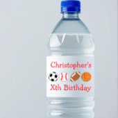 Sport Birthday Waterfles Etiket