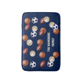 Sport blauw of kies uw kleur gepersonaliseerd badmat (Voorkant Verticaal)