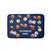 Sport blauw of kies uw kleur gepersonaliseerd badmat (Voorkant)