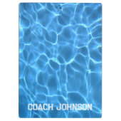 Sport Blok Tekst Zwemmen of Duiken Coach Klembord (Achterkant)
