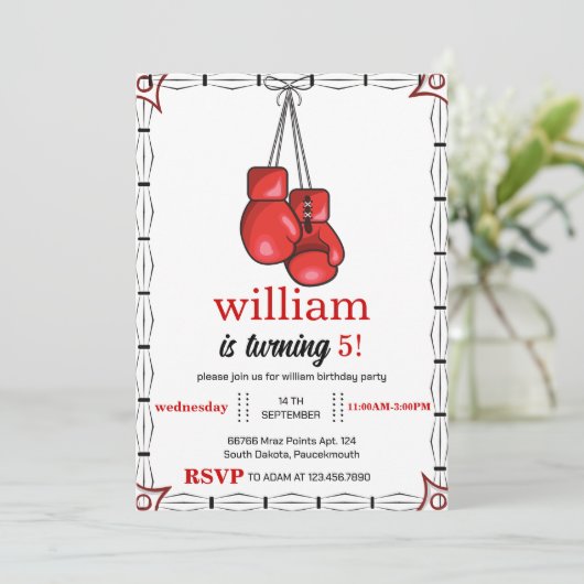 Sport Boksen Verjaardag 5e 6e 7e 8e 9e 10e Kaart (Staand voorkant)