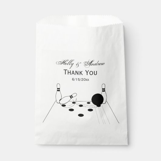 Sport Bowling Ball en Pins Bedankzakje (Voorkant)