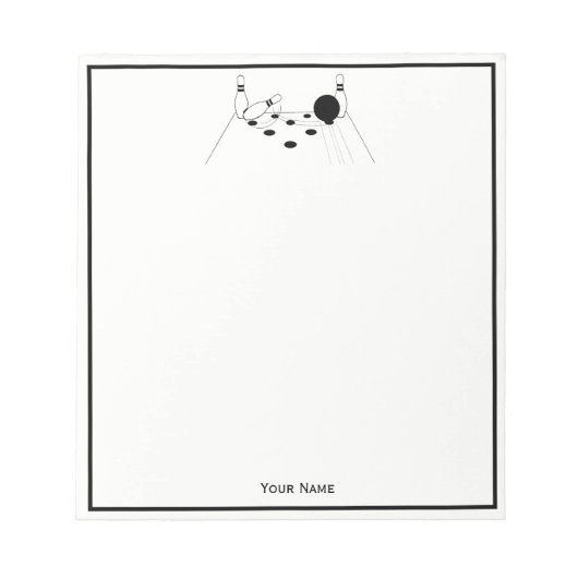 Sport Bowling Ball en Pins Notitieblok (Voorkant)