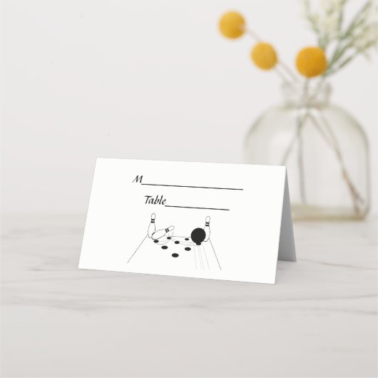 Sport Bowling Ball en Pins Plaatskaartje (Achterkant)