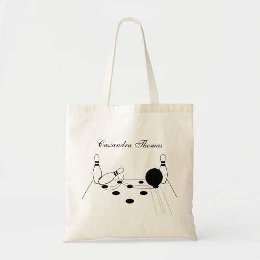 Sport Bowling Ball en Pins Tote Bag (Voorkant)